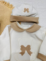 Set nascita Cotone Orso Fiocco beige 35101 - Piccole Canaglie - PC24890