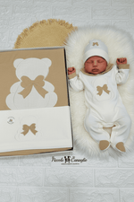 Set nascita Cotone Orso Fiocco beige 35101 - Piccole Canaglie - PC24890
