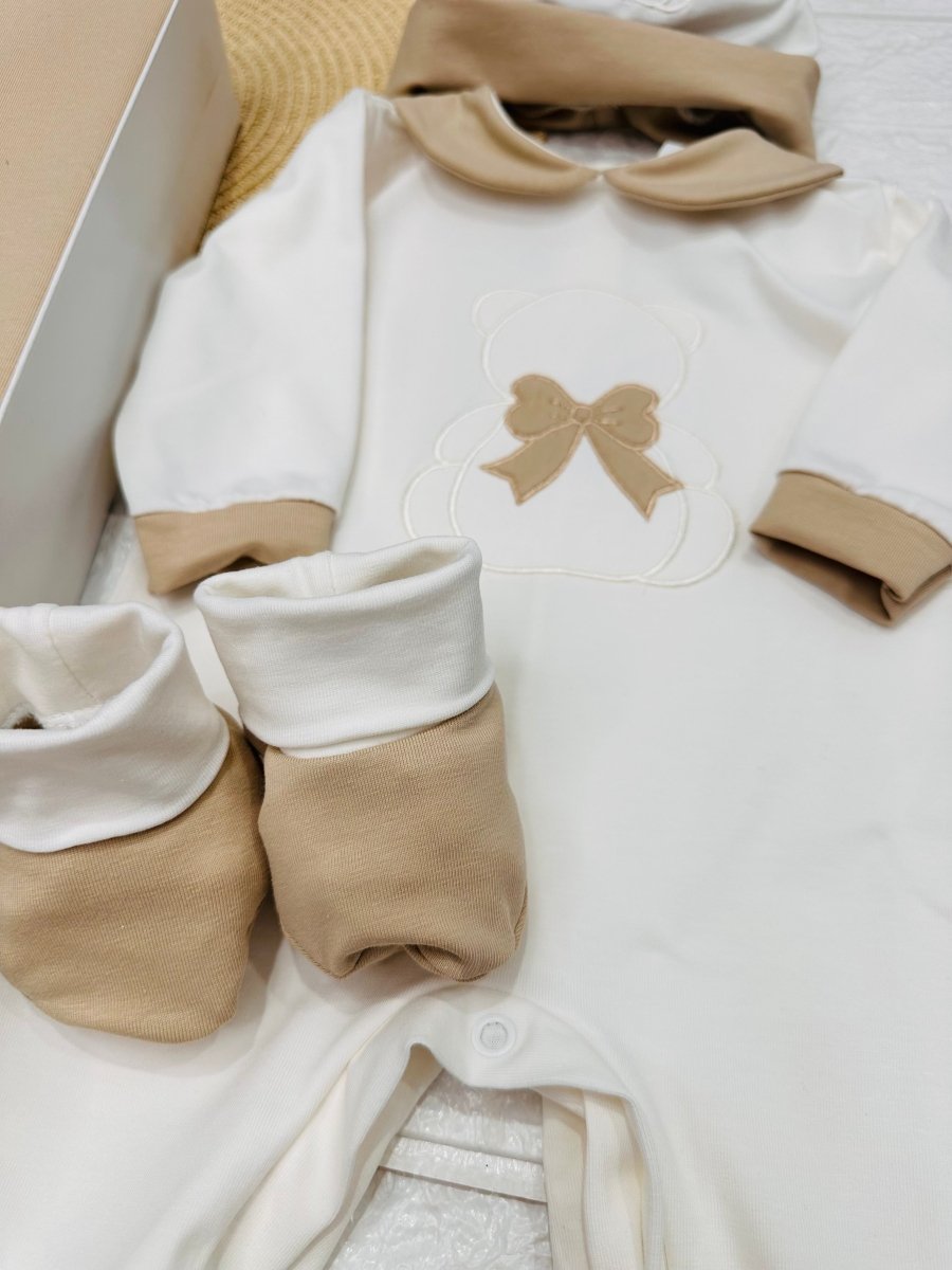 Set nascita Cotone Orso Fiocco beige 35101 - Piccole Canaglie - PC24890
