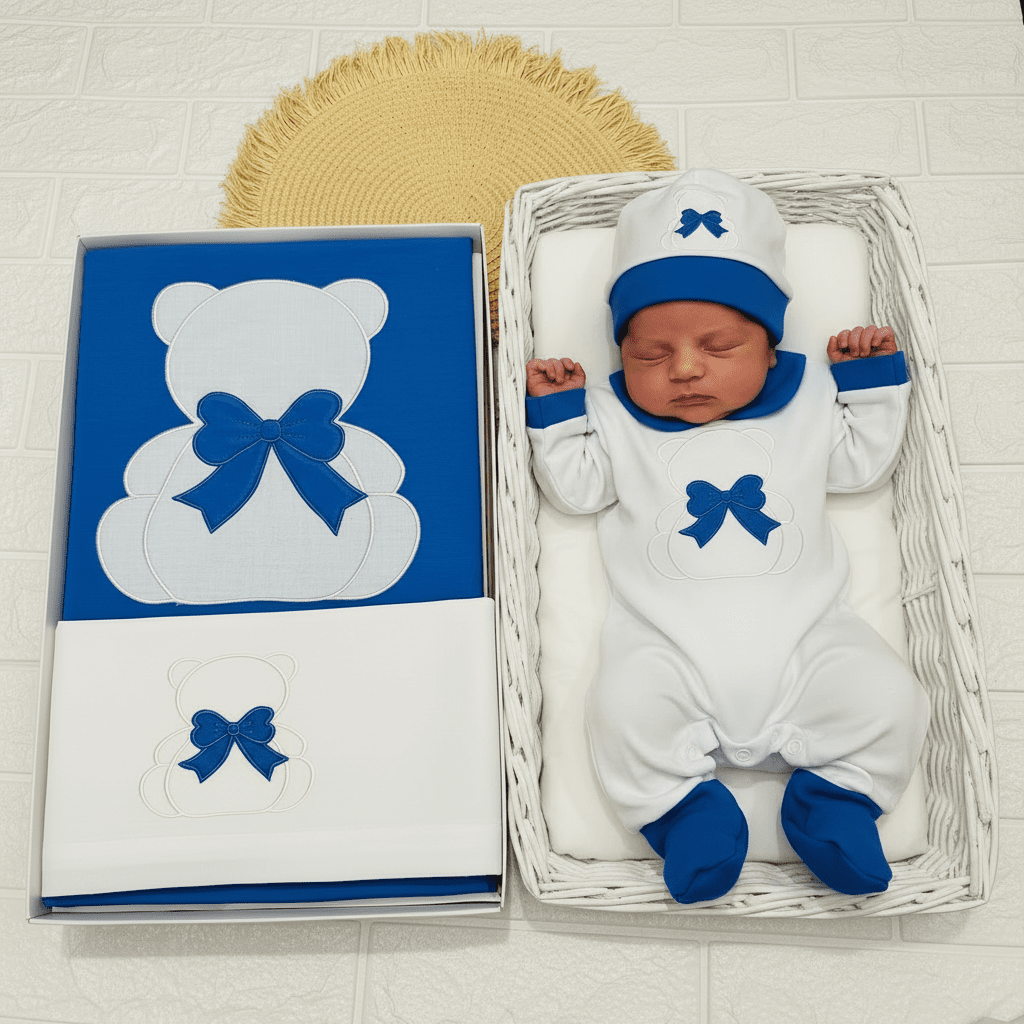 Set nascita Cotone Orso Fiocco carta da zucchero 35101 - Piccole Canaglie - PC24889