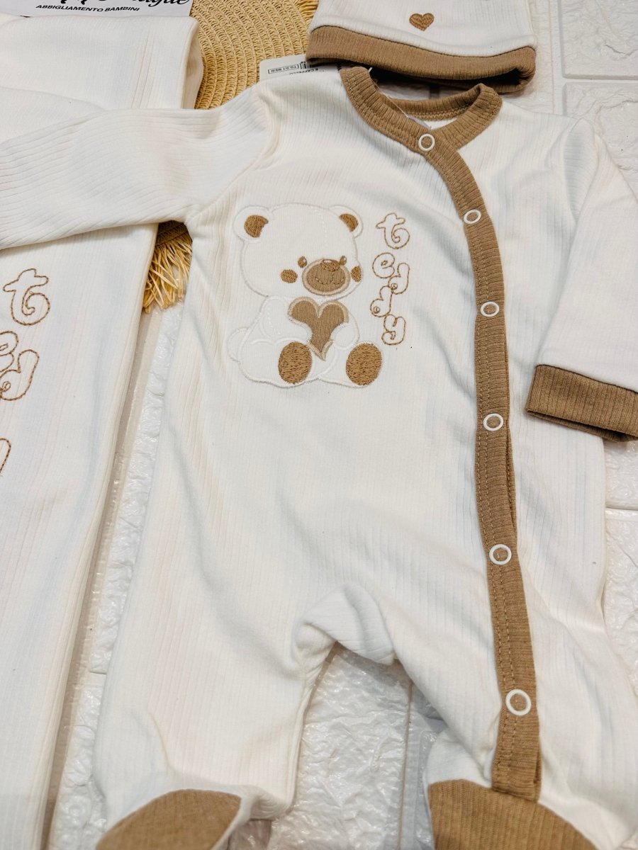 Set Nascita Cotone panna cuore NG3481 Dis 2 - Piccole Canaglie - PC25317