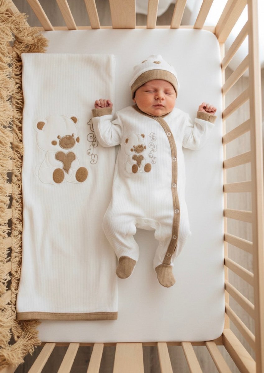 Set Nascita Cotone Panna Cuore Ng3481 Dis 2 - Piccole Canaglie - PC25317