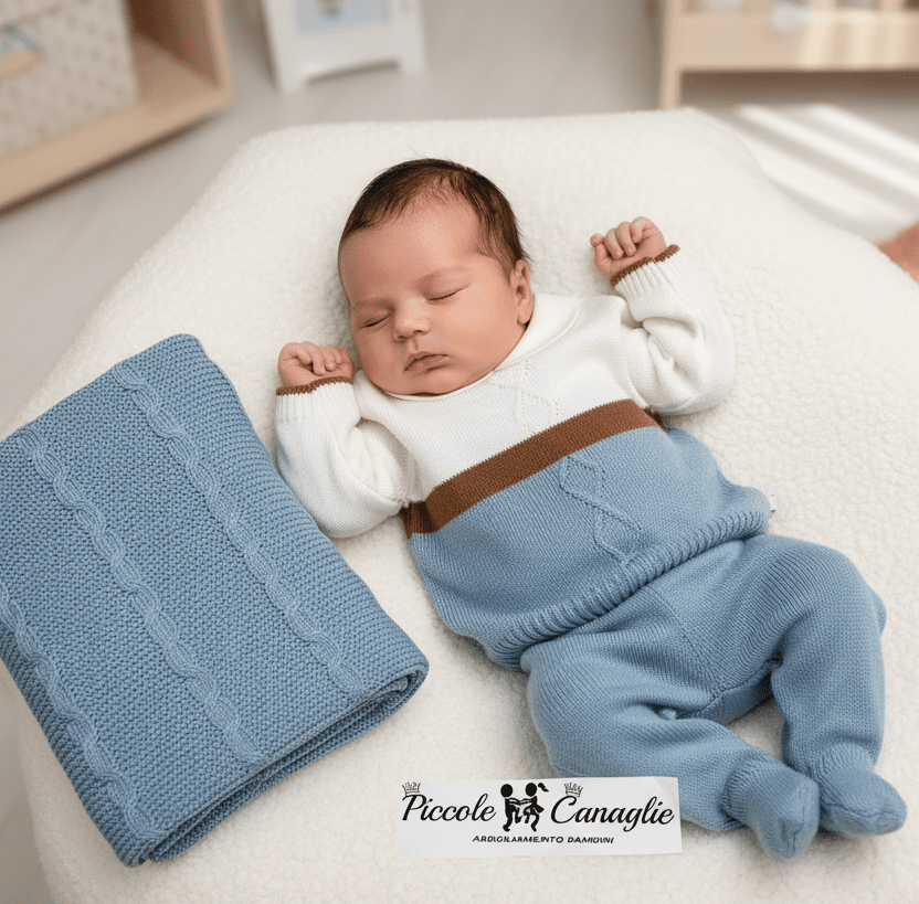 Set Nascita Cotone Premium Celeste - Piccole Canaglie - 