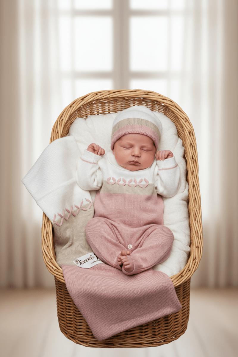 Set Nascita Cotone Rosa Antico Ng3485 Dis 8 - Piccole Canaglie - PC25353