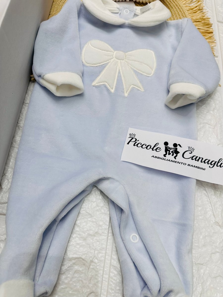 Set Nascita fiocco Pois Celeste - Piccole Canaglie - 