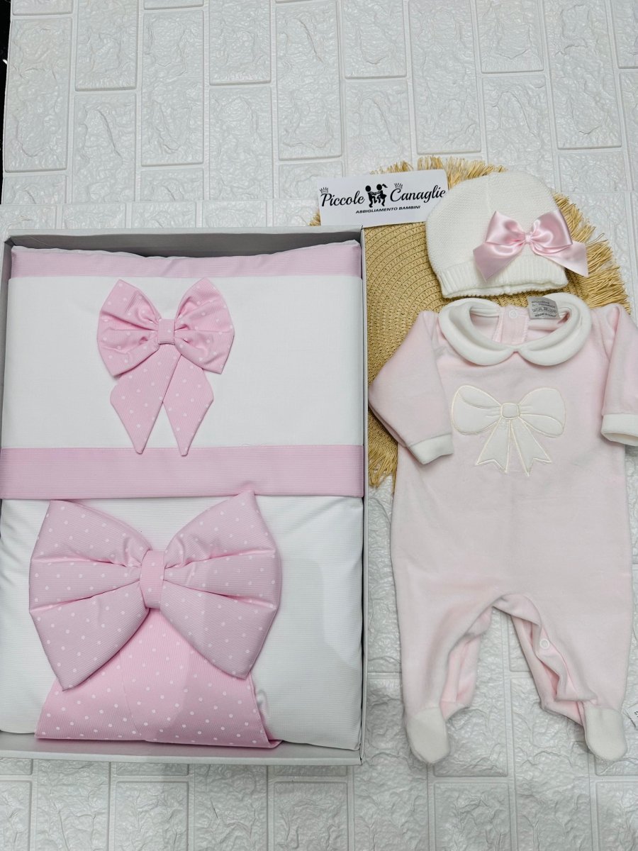 Set Nascita Fiocco Pois rosa - Piccole Canaglie - 