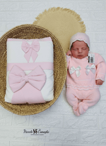 Set nascita fiocco Rosa cuffietta - Piccole Canaglie - 
