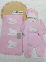 Set nascita in cotone cavallino nazareno gabrielli DIS7 - Piccole Canaglie - 