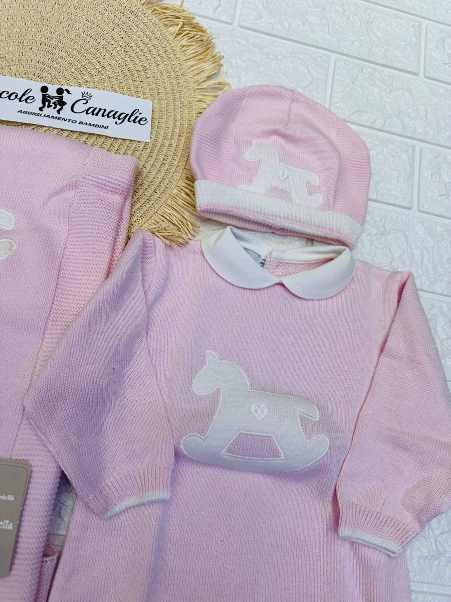 Set nascita in cotone cavallino nazareno gabrielli DIS7 - Piccole Canaglie - 