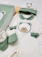 Set nascita in cotone orso verde 35104 - Piccole Canaglie - PC26399