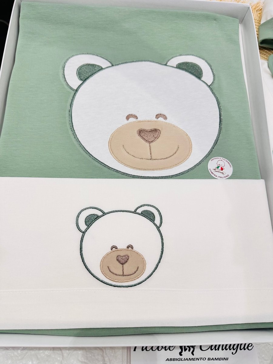 Set nascita in cotone orso verde 35104 - Piccole Canaglie - PC26399