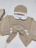 Set Nascita Nazareno Gabrielli Disegno Fiocco Begie 3485 - Piccole Canaglie - PC26895