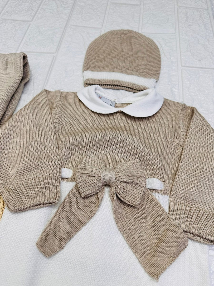 Set Nascita Nazareno Gabrielli Disegno Fiocco Begie 3485 - Piccole Canaglie - PC26895