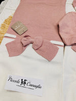 Set Nascita Nazareno Gabrielli Disegno Fiocco Rosa Antico 3485 - Piccole Canaglie - PC26899