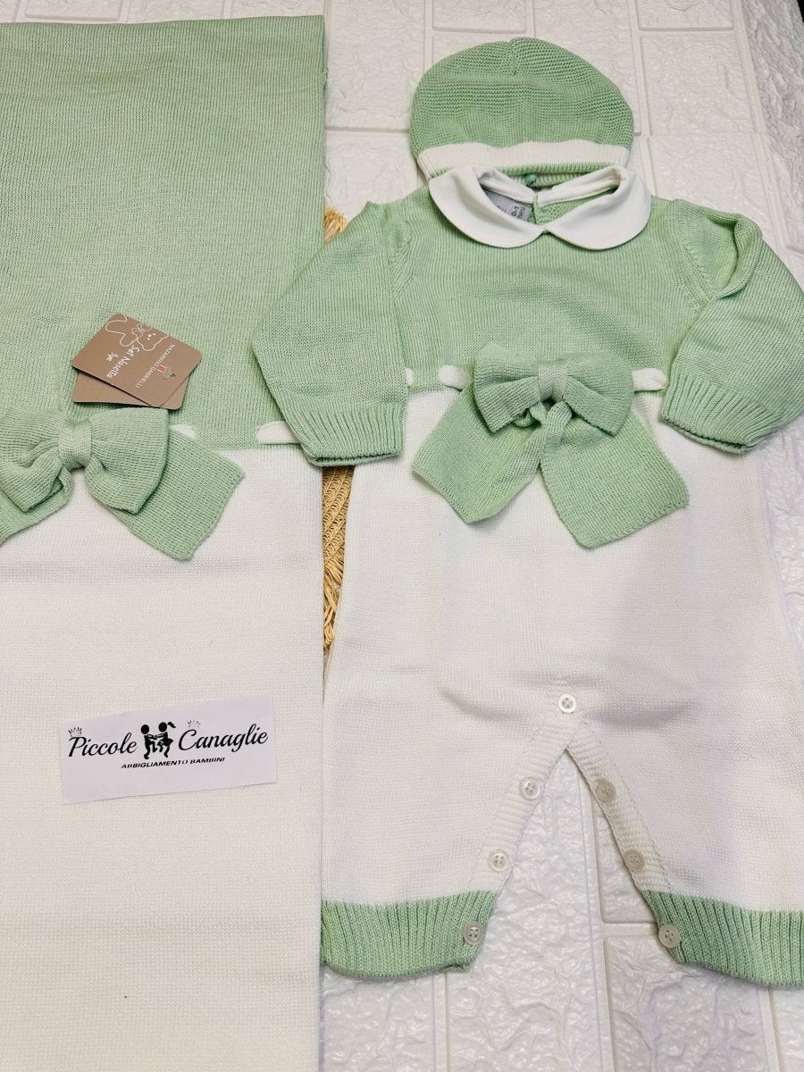 Set Nascita Nazareno Gabrielli Disegno Fiocco Verde 3485 - Piccole Canaglie - PC26897