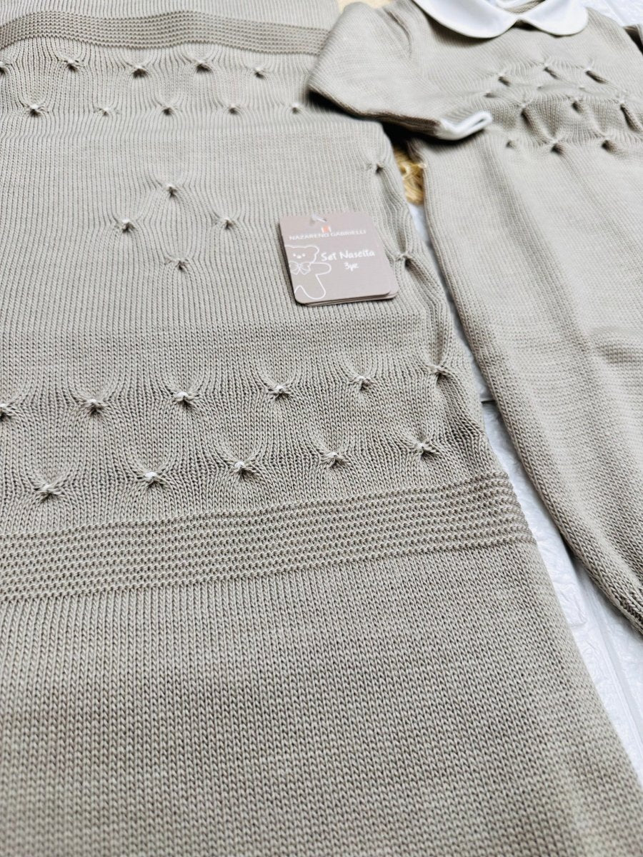 Set Nascita Nazareno Gabrielli NG3488 tortora - Piccole Canaglie - PC23766