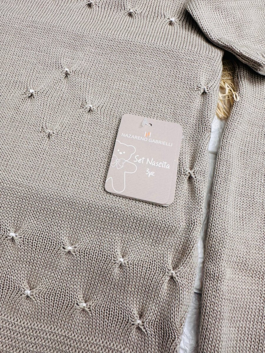 Set Nascita Nazareno Gabrielli NG3488 tortora - Piccole Canaglie - PC23766