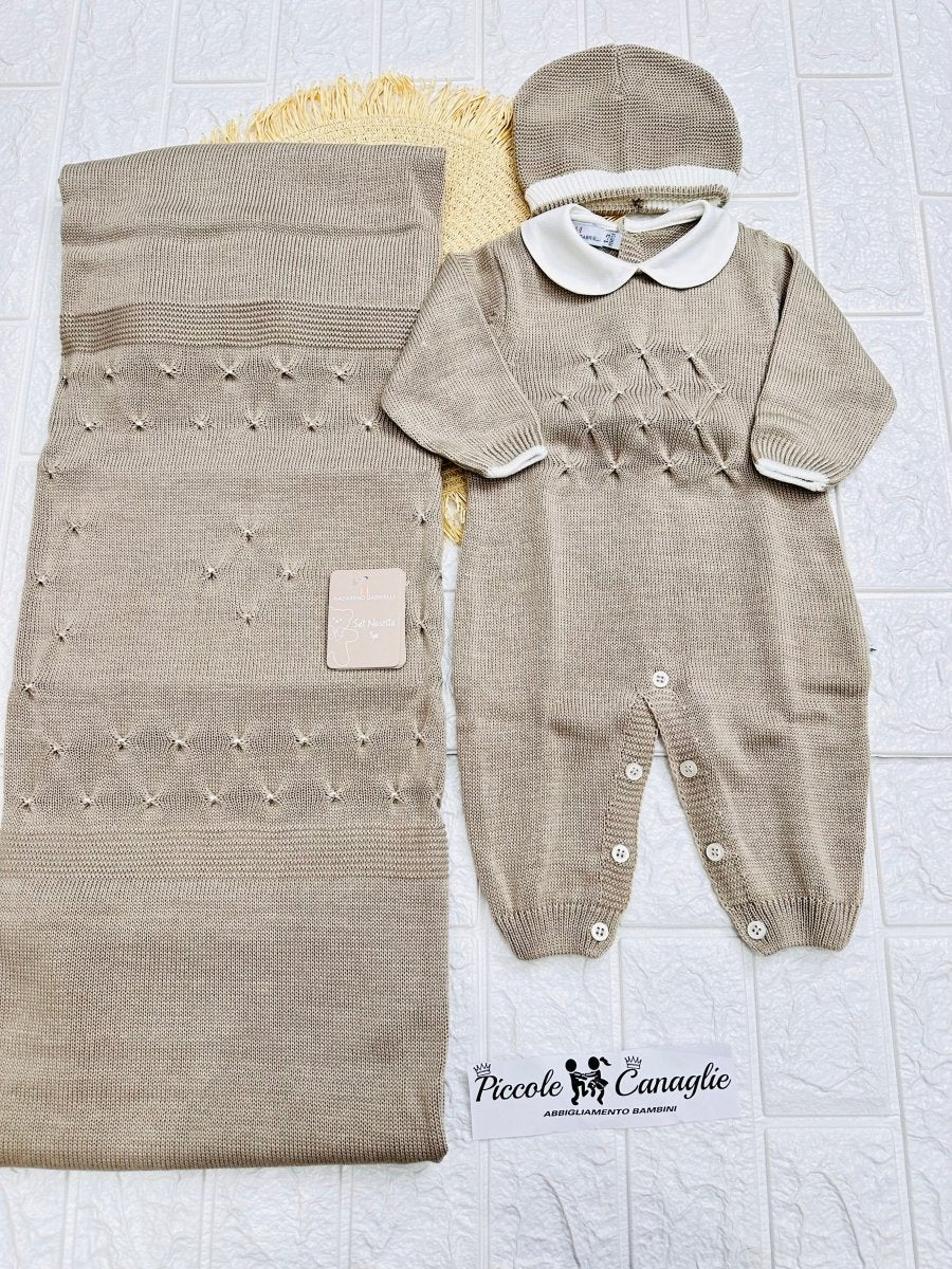 Set Nascita Nazareno Gabrielli NG3488 tortora - Piccole Canaglie - PC23766