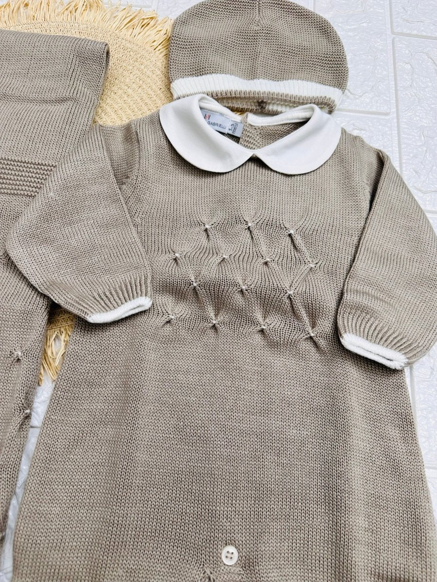 Set Nascita Nazareno Gabrielli NG3488 tortora - Piccole Canaglie - PC23766