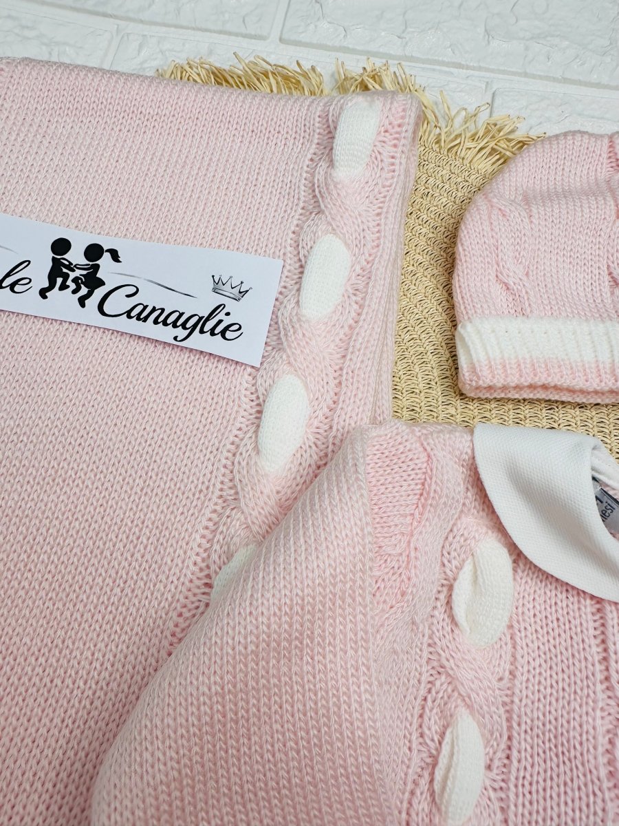 Set Nascita Nazareno Gabrielli treccia NG3488 Dis 12 rosa - Piccole Canaglie - PC29820