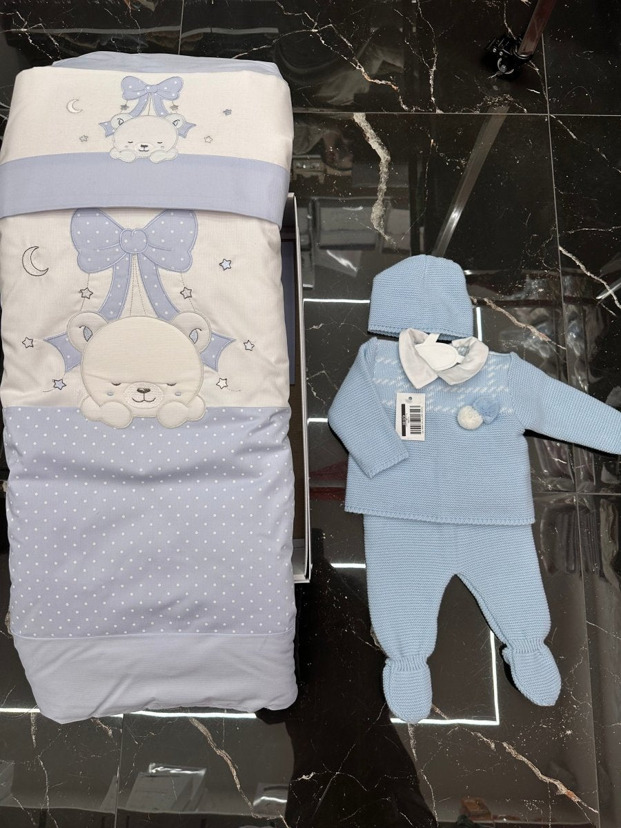 Set Nascita Orso Fiocco Celeste - Piccole Canaglie - 