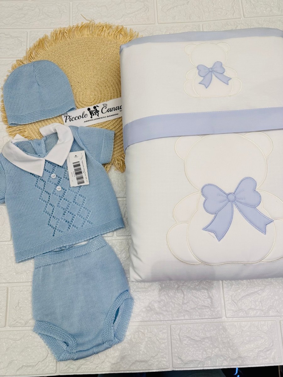 Set Nascita Pagliaccetto Linea Diamond Celeste - Piccole Canaglie - 