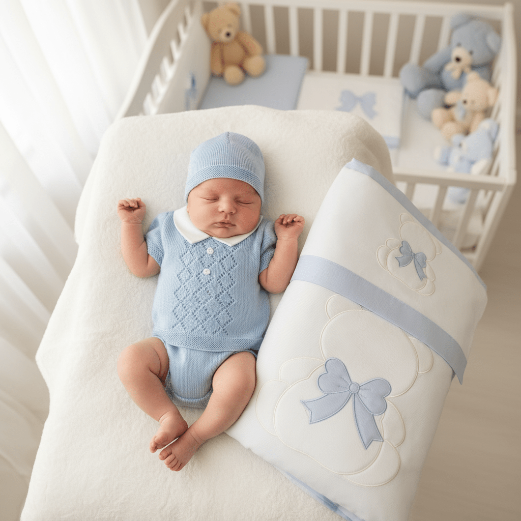 Set Nascita Pagliaccetto Linea Diamond Celeste - Piccole Canaglie - 