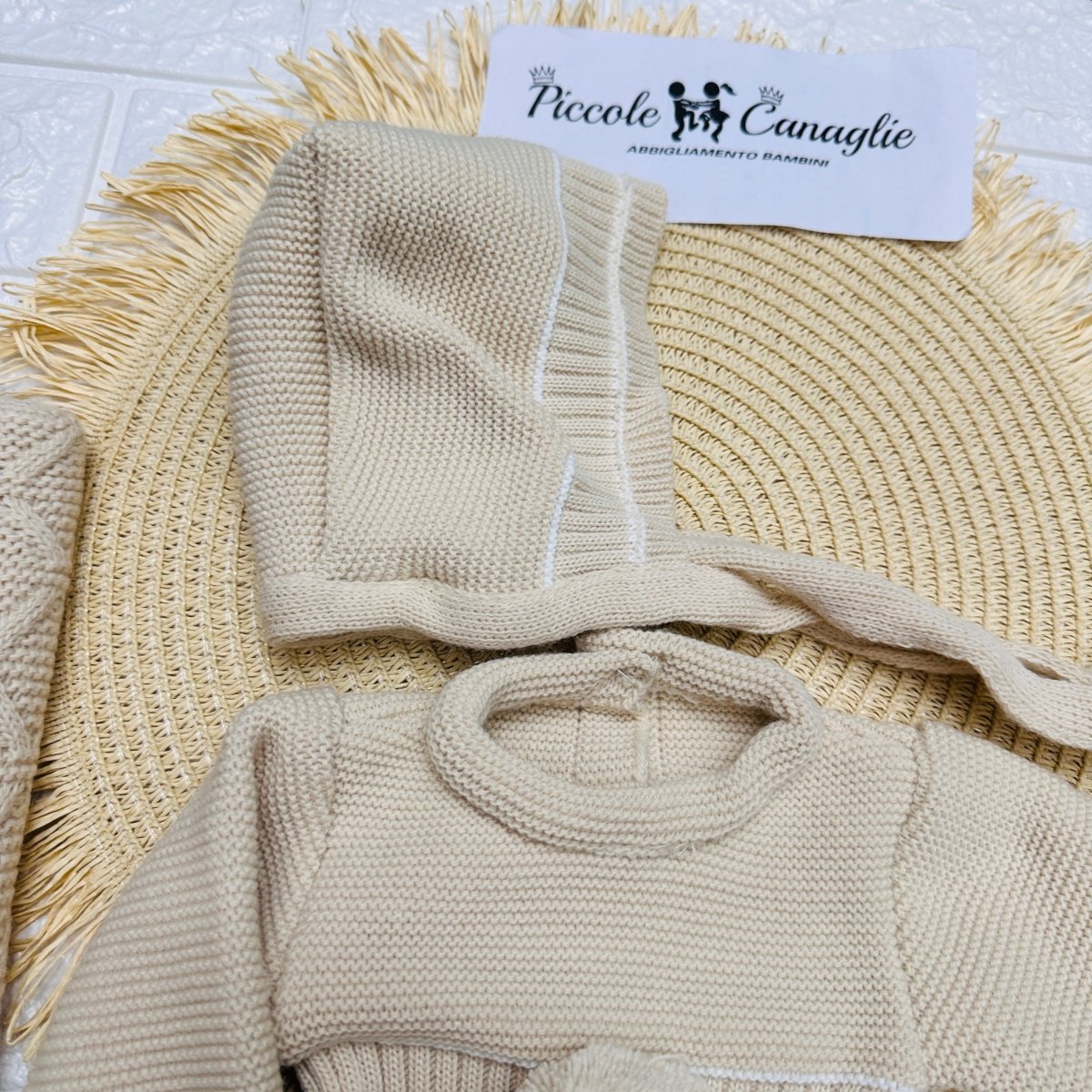 Set Nascita Pon Pon Beige - Piccole Canaglie - PC22912