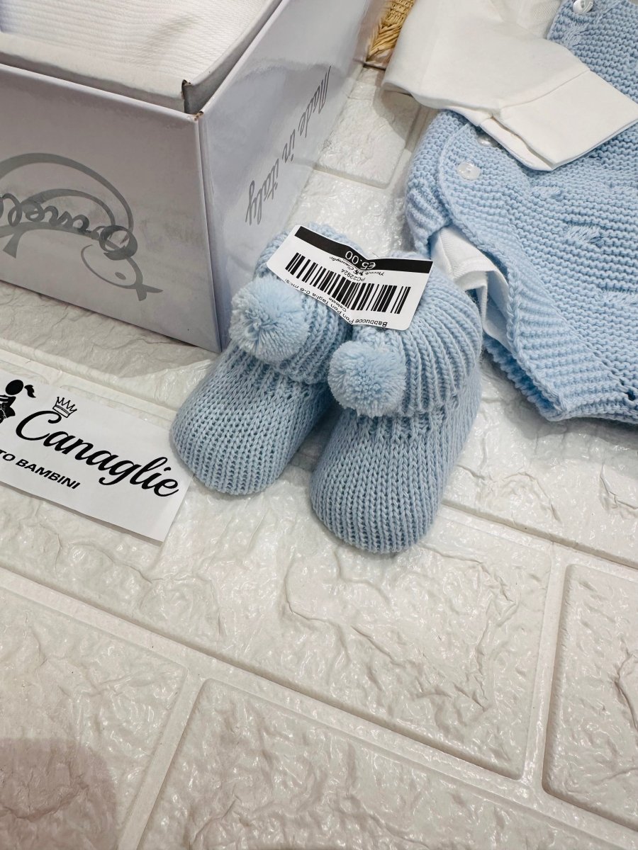 Set nascita Pon Pon Celeste - Piccole Canaglie - 