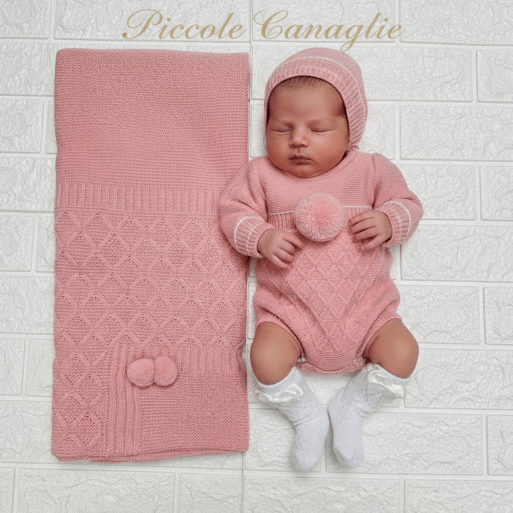 Set Nascita Pon Pon Rosa antico - Piccole Canaglie - PC22913