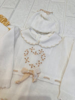 Set Nascita Prime Emozioni Puro Cotone Disegno Cuore Bianco/Begie 3151 - Piccole Canaglie - PC26892