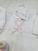 Set Nascita Prime Emozioni Puro Cotone Disegno Cuore Bianco/Rosa 3151 - Piccole Canaglie - PC26891