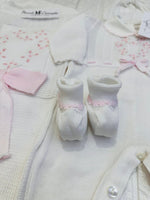 Set Nascita Prime Emozioni Puro Cotone Disegno Cuore Bianco/Rosa 3151 - Piccole Canaglie - PC26891