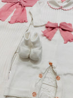 Set Nascita Prime Emozioni Puro Cotone Disegno Fiocco Bianco/Rosa 3141 - Piccole Canaglie - PC26889