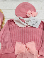 Set Nascita Prime Emozioni Puro Cotone Disegno Fiocco Rosa Antico/Rosa 3141 - Piccole Canaglie - PC26890