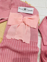 Set Nascita Prime Emozioni Puro Cotone Disegno Fiocco Rosa Antico/Rosa 3141 - Piccole Canaglie - PC26890