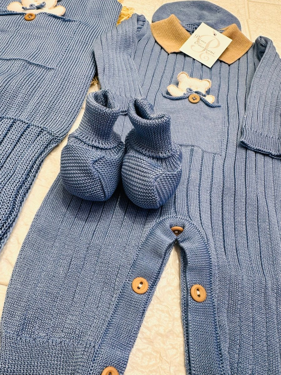 Set Nascita Prime Emozioni Puro Cotone Disegno Orso Avion/Corda 3131 - Piccole Canaglie - PC26894