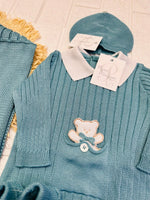 Set Nascita Prime Emozioni Puro Cotone Disegno Orso Ottanio 3131 - Piccole Canaglie - PC26893