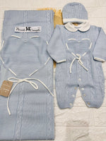 Set Nascita Tessuto invernale Nazareno Gabrielli cuoricino celeste NG3488 DIS 13 - Piccole Canaglie - PC29627