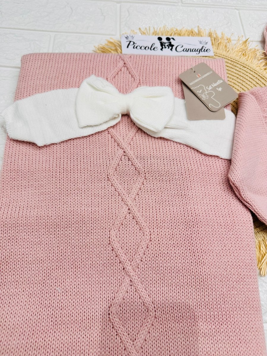 Set Nascita Tessuto invernale Nazareno Gabrielli fiocco rosa antico NG3488 DIS 14 - Piccole Canaglie - PC29615