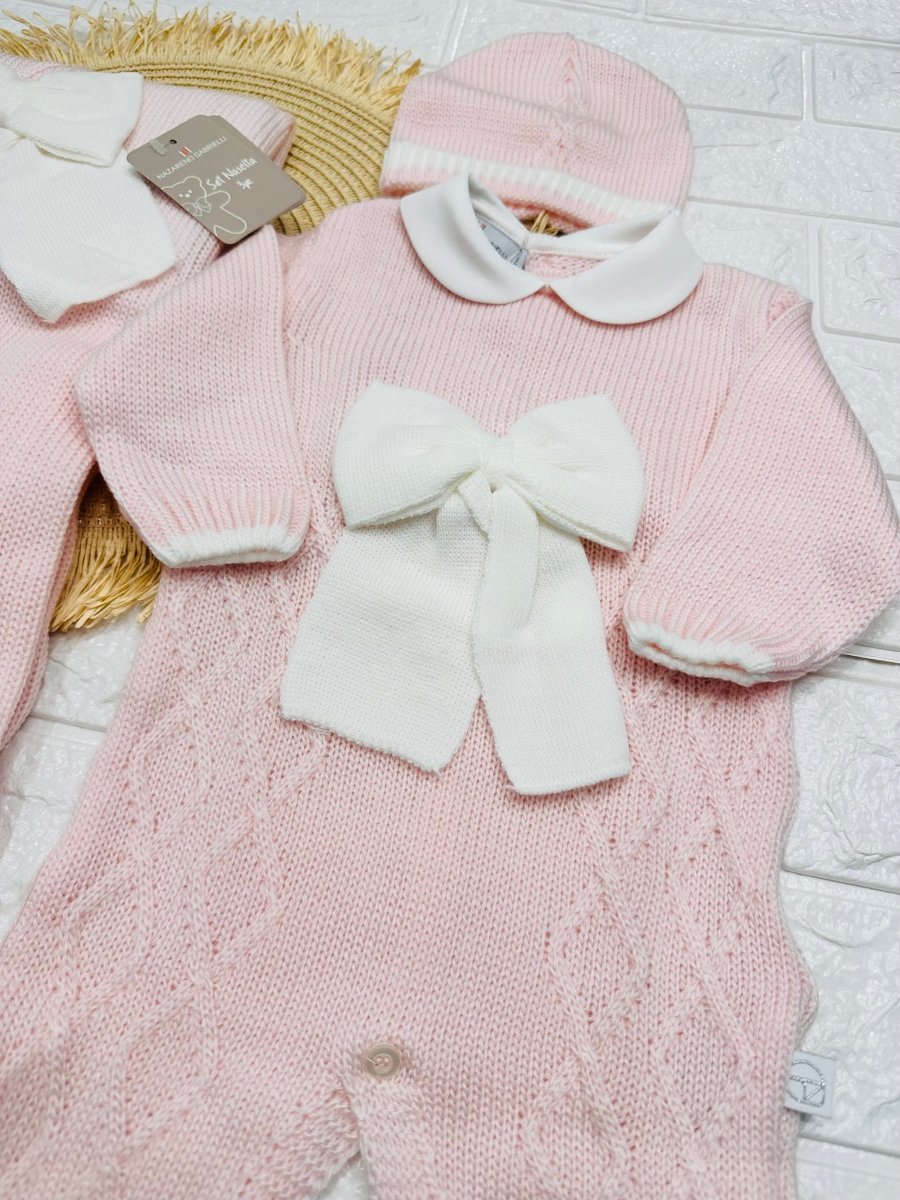 Set Nascita Tessuto invernale Nazareno Gabrielli fiocco rosa NG3488 DIS 14 - Piccole Canaglie - PC29609