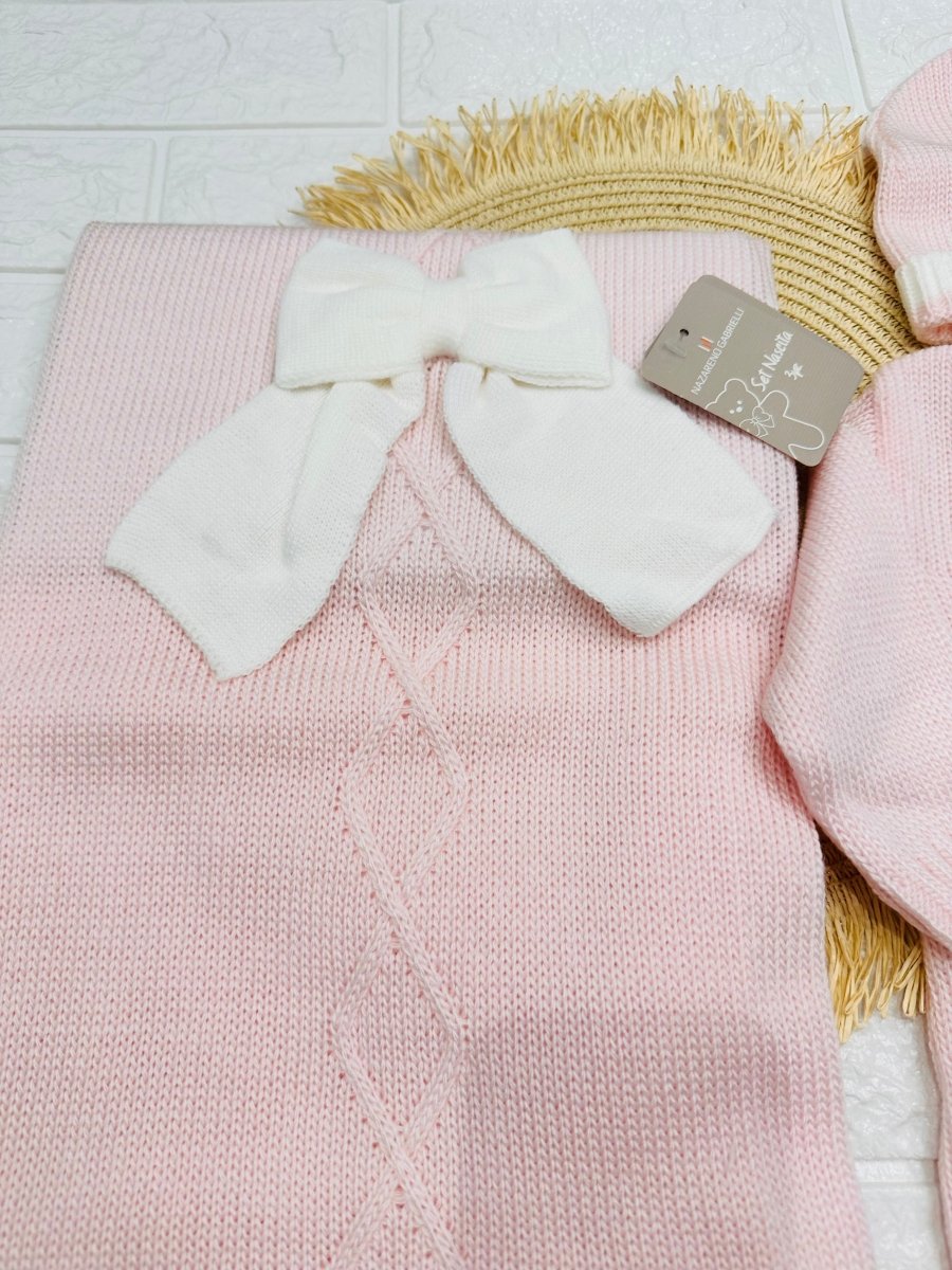 Set Nascita Tessuto invernale Nazareno Gabrielli fiocco rosa NG3488 DIS 14 - Piccole Canaglie - PC29609