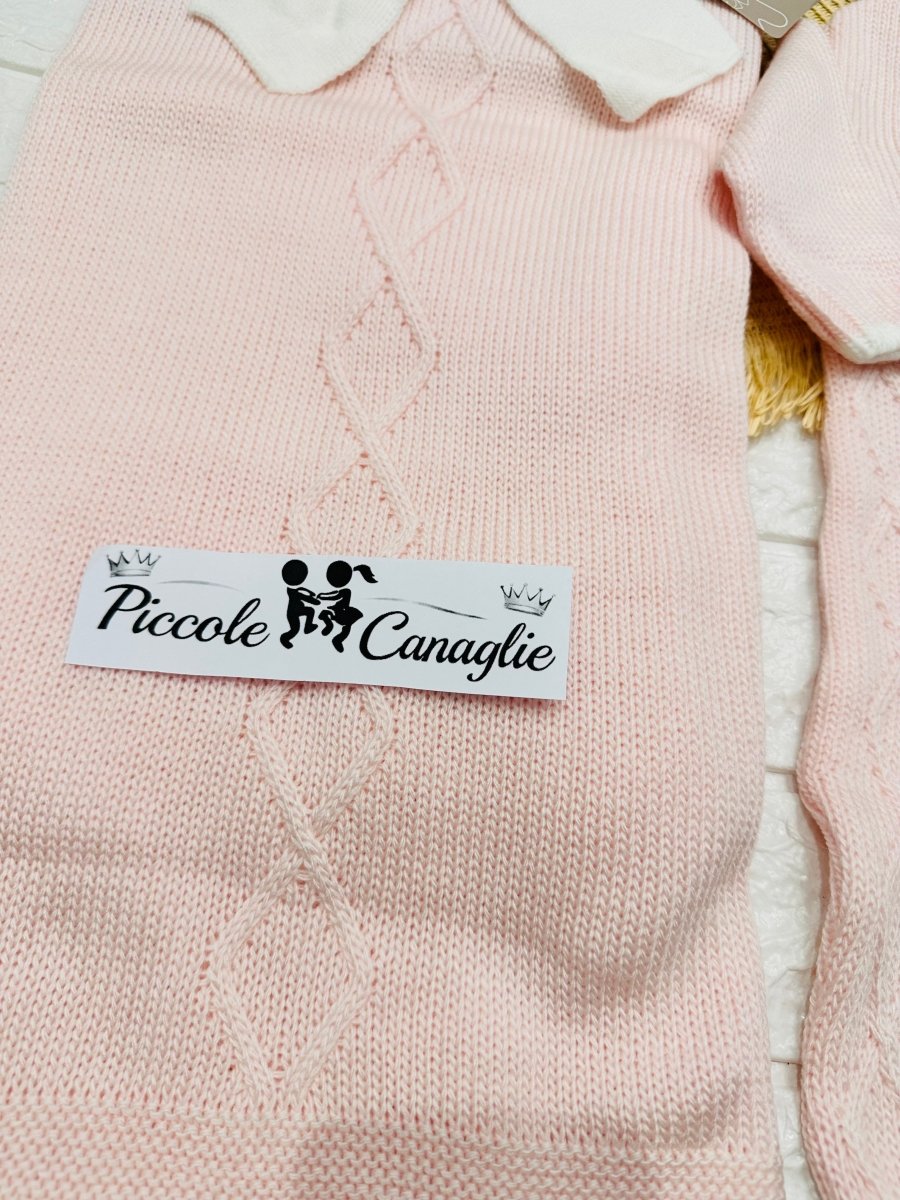 Set Nascita Tessuto invernale Nazareno Gabrielli fiocco rosa NG3488 DIS 14 - Piccole Canaglie - PC29609