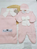 Set Nascita Tessuto invernale Nazareno Gabrielli fiocco rosa NG3488 DIS 14 - Piccole Canaglie - PC29609