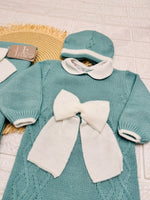 Set Nascita Tessuto invernale Nazareno Gabrielli fiocco smeraldo NG3488 DIS 14 - Piccole Canaglie - PC29617