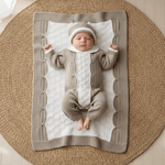 Set Nascita Tessuto Invernale Nazareno Gabrielli Intreccio A Mano Beige Ng3488 Dis 17 - Piccole Canaglie - PC29625