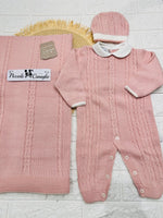 Set Nascita Tessuto invernale Nazareno Gabrielli treccine rosa antico NG3488 DIS 10 - Piccole Canaglie - PC29633