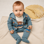 Tuta Cotone Orso Celeste - Piccole Canaglie - PC25192