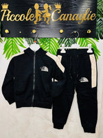 Tuta Felpata modello North Face@ Nera e Begie - Piccole Canaglie - PC24144