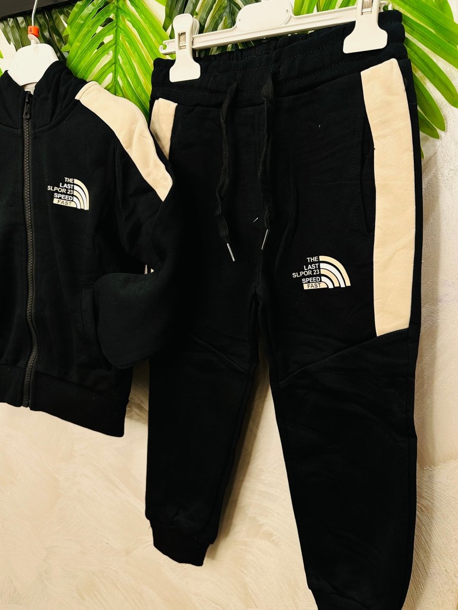 Tuta Felpata modello North Face@ Nera e Begie - Piccole Canaglie - PC24144